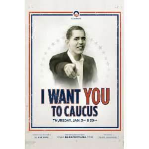  Barack Obama  (Iowa Caucus) Campaign Poster   24 x 36 