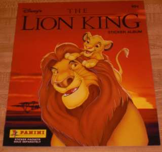LION KING   Walt Disney Sticker Album. This is a rare unused sticker 