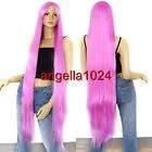 51 Long Bangs Purple Pink Straight Cosplay Wig 02  