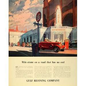 1935 Ad Gulf Refining Street Artist Albert Staehle   Original Print Ad 