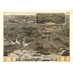  1885 map of Hingham, Massachusetts: Home & Kitchen