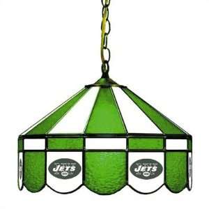   New York Jets Stained Glass Pub Light Style Swag 