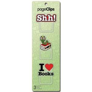  Shh Bookworm and I Heart Books   Page Clips