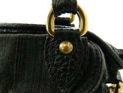 Louis Vuitton Monogram Denim Neo Cabby MM Black Satchel Handbag WOW 