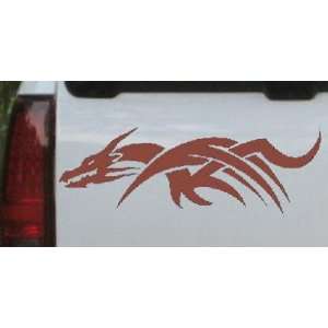 Tribal Dragon Car Window Wall Laptop Decal Sticker    Brown 6in X 2 