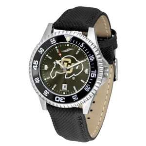  University of Colorado Buffaloes Mens Leather Wristwatch 