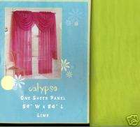 CALYPSO LIME GREEN SHEER CURTAINS 2 PANELS 84L NEW SET  