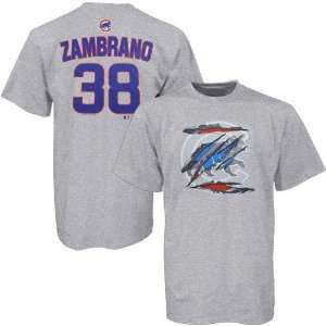  Chicago Cubs #38 Carlos Zambrano Ash Zorro T shirt Sports 