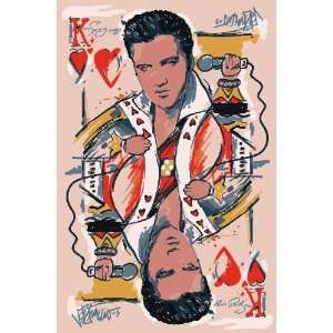  Elvis King of Heart Rug   19 X 29