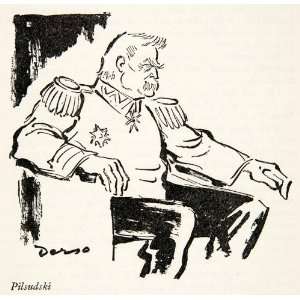  1946 Print Alois Derso Political Cartoon Jozef Pilsudski 