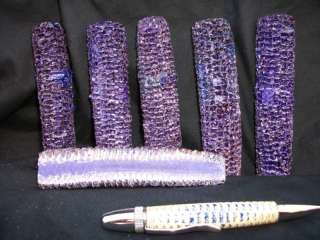 stabilized and dyed purple corn cob pen blanks  