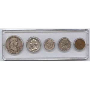  1950 Year Coin Set   5 US Coins Mounted in a Plastic 