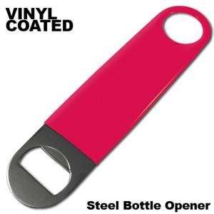  Vinyl Coated Stainless Steel Bottle Opener Hot Pink 