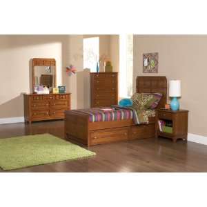   Aiden Collection Warm Brown Bedroom Set(Twin Bed, Nightstand, Dresser