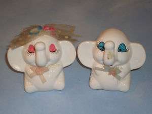 Vintage Ceramic ELEPHANT Bride & Groom Wedding Bank  
