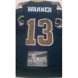   : Kurt Warner Signed St. Louis Rams Football Jersey: Everything Else