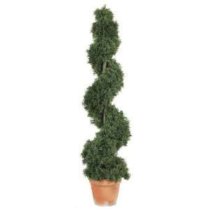    Pack of 2 Potted Artificial Spiral Cedar Trees 3 Home & Kitchen