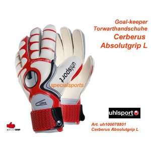 Uhlsport Cerberus Absolutgrip L Goalkeeper Gloves  Sports 