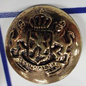   Antique Gold Royal Crest Coat of Arms Plastic Buttons Fasteners 5/8wd