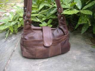 COMPLEX MEXICAN Thick Brown Leather Textured Satchel  