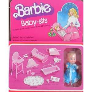  Barbie BABY SITS w Baby Doll & Everything Barbie Doll 
