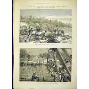    Panama Ship Canal Sketches Chagres Buhio Print 1888