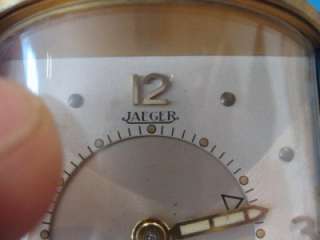   Jaeger Gilded Brass Case Traveling Bedside Alarm Clock Perfect  