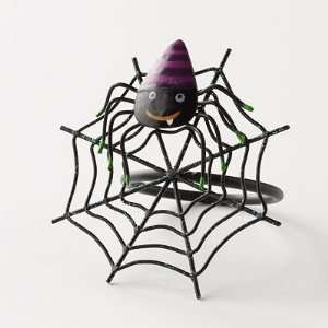  Spiderweb & Spider   Black Metal Napkin Rings (2/pkg 