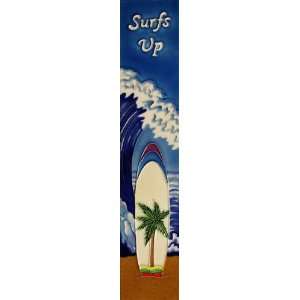  Surfs Up Wave Board Ceramic Art Tile 3x16in