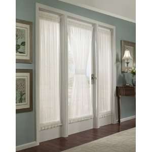  Platinum Voile Sheer Ivory Door Curtain Panel   59 x 69 