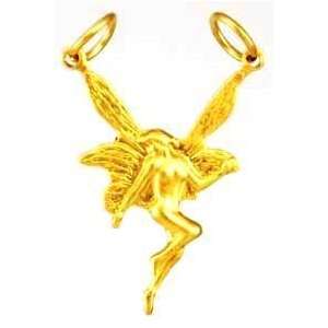 Small Brass Fairy Charm Pendant Womens Necklace Wicca Wiccan Pagan 