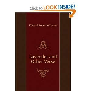  Lavender and Other Verse Edward Robeson Taylor Books