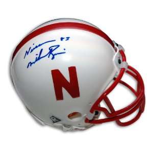  Signed Mike Rozier Mini Helmet   Nebraska Inscribed 
