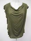 NWT YA Green Cotton Cap Sleeve Ruffle Detail Shirt Top Sz M $50  