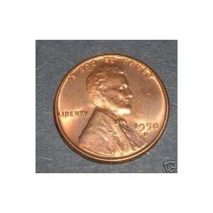   1950 D   CHOICE UNCIRCULATED RED   LINCOLN WHEAT CENT 