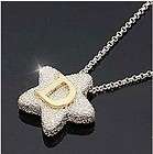 Fashion Gold Tone Letter D&Star Pendant Chain Necklace