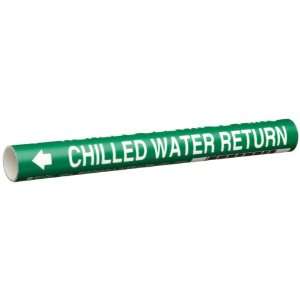  Sheet White On Green Color Pipe Marker Legend Chilled Water Return