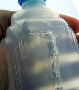 Crucifix Plastic Holy Water Bottle W Cross & Screw Cap  