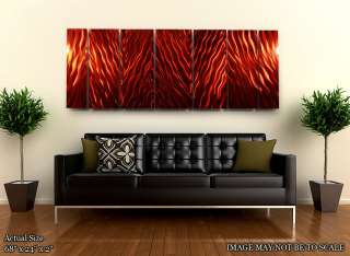   Red Jewel Toned Abstract Metal Wall Art Painting Sculpture Charisma