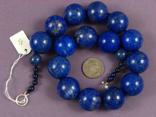 SALE# Necklace Lapis Lazuli 25mm GIANT Round Beads 925 #5  
