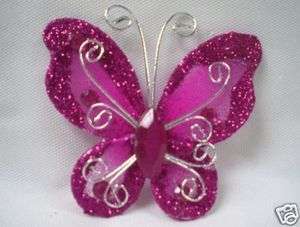 12 Butterflies 2 w /Glitter Wedding Party Decoration  