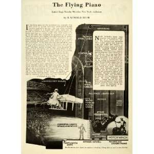  1928 Article Flying Piano Winfield Secor Lights Audience 