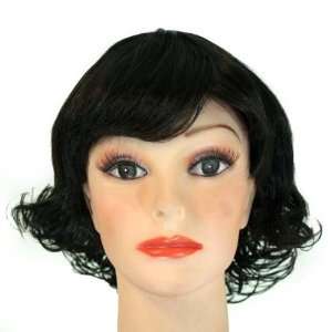  10 Short Darkest Brown curly / bangs synthetic wig Beauty