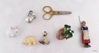 Miniature Figurines Frog Pitcher Pig Elephant Chicken  