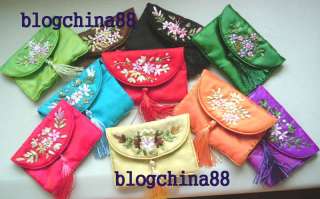 WHOLESALE 10PCS GORGEOUS Embroidered SILK COSMETIC BAGS  
