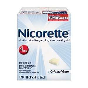  Nicorette Smoking Cessation Gum 4mg Original 170 Health 
