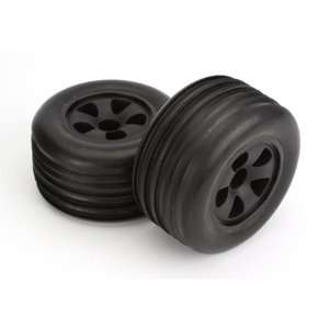  Mounted Front Tire (2), Black, Rib: Circuit: Toys & Games