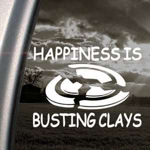    Happiness Is Busting Clays Decal Trap And Skeet Sticker Automotive