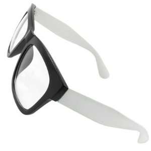   Wide Arms Black Plastic Rimmed Clear Lens Glasses: Sports & Outdoors
