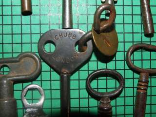   Antique Keys Skeleton Clock English Collectors Rare CHUBB Key  